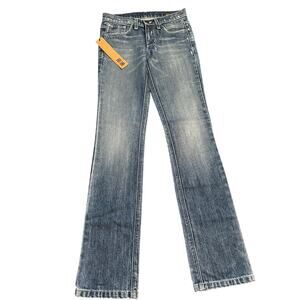 Ksubi Scooter Vintage Indigo Distressed Low Rise Jeans, Size 25, Women's, NWT